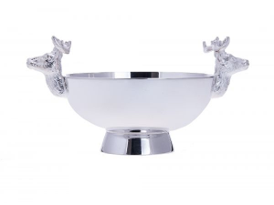 Sterling silver stag's head quaich